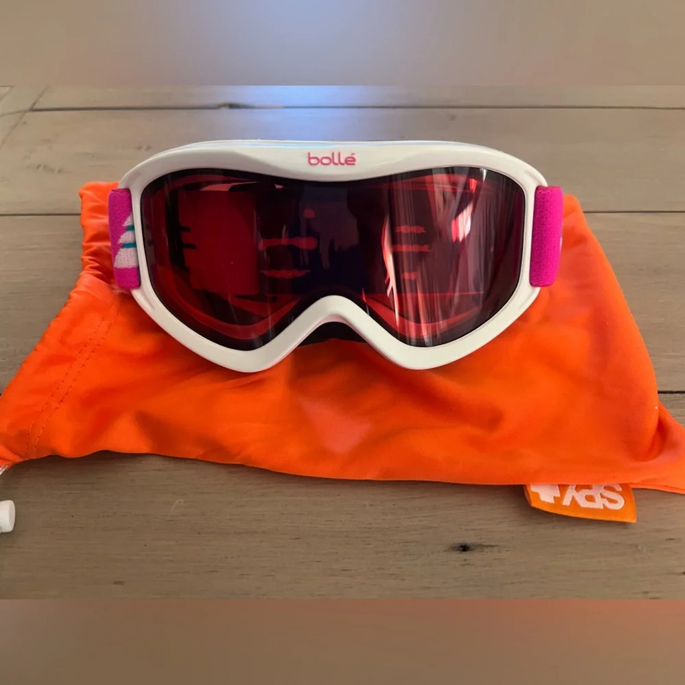 Bollé White and Pink Ski Goggles New Kids